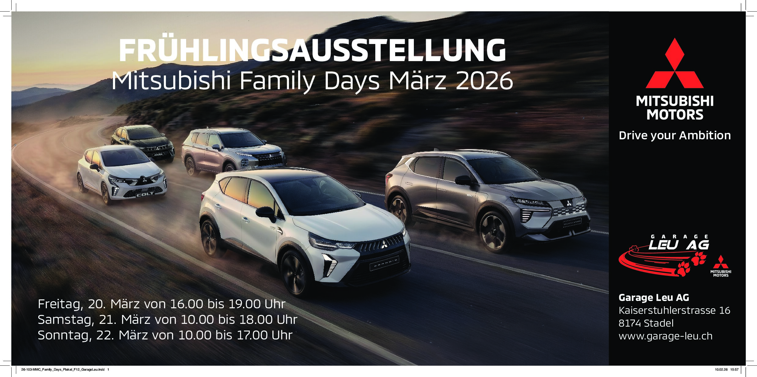 Frühlingsstart voller Spannung mit der Garage Leu AG vom 20. – 22. März 2026